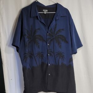 Van Heusen Blue and Black Casual Button Down Shirt